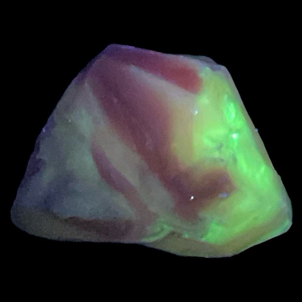 Pink Amethyst Swirled Art Glass Cullet‎ Glowing Manganese Slag #5GL152